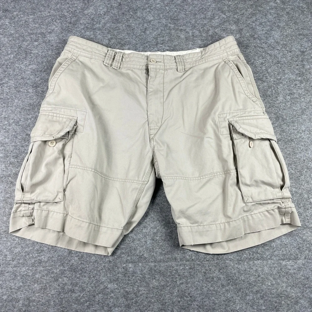 Polo Ralph Lauren Cargo Shorts Mens 40 Tan Classic Polo Chino Khaki Preppy 90s